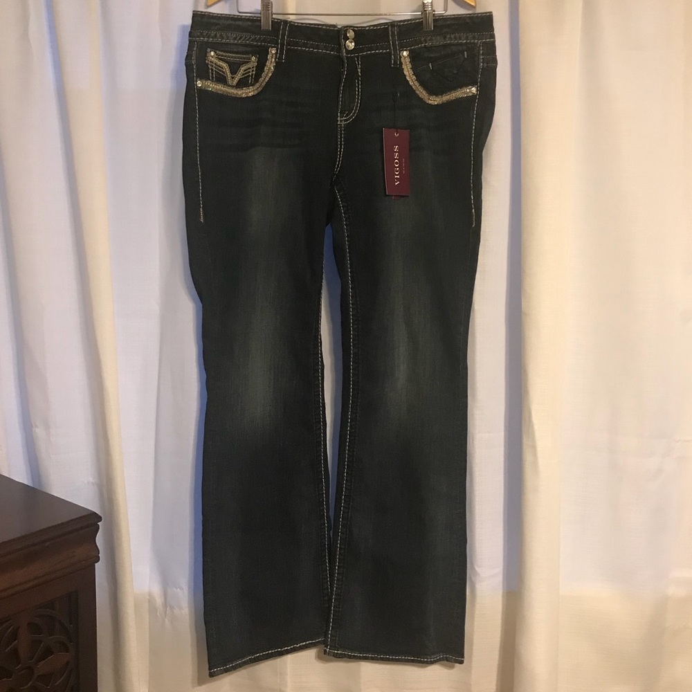 NWT Vigoss Chelsea slim boot jeans 20
